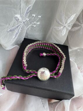 Purple & Green Links of London Friendship Bracelet